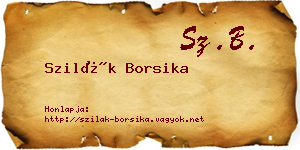 Szilák Borsika névjegykártya